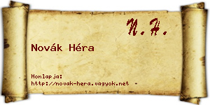 Novák Héra névjegykártya